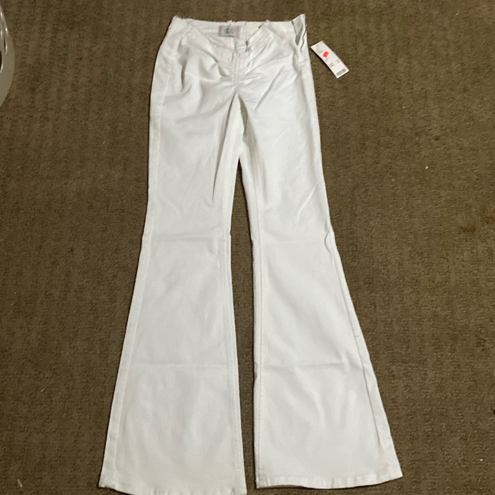 white flare jeans